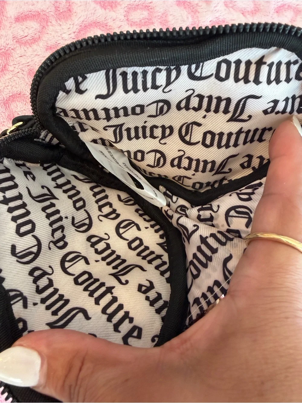 NWT Juicy Couture Multicolor Sequin & Denim Heart Wristlet Purse Women’s